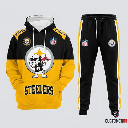 Pittsburgh Steelers - Snoopy NFL 32-Team Fan Tracksuit Set — Hoodie & Jogger Pants