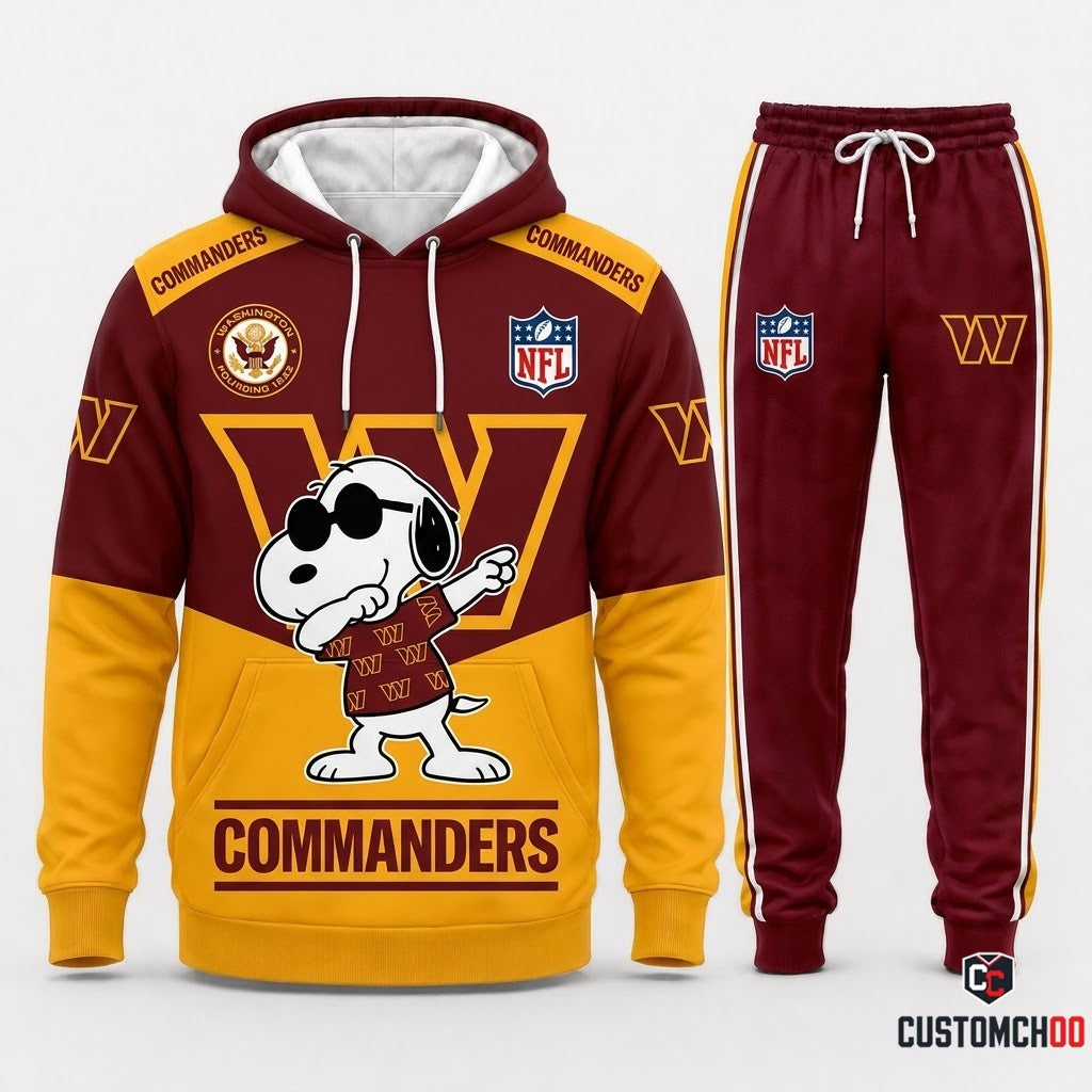 Washington Commanders - Snoopy NFL 32-Team Fan Tracksuit Set — Hoodie & Jogger Pants