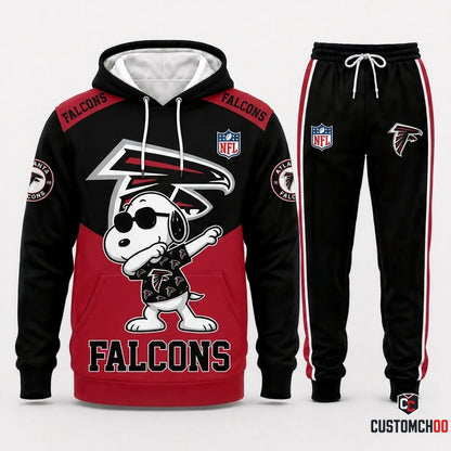 Atlanta Falcons - Snoopy NFL 32-Team Fan Tracksuit Set — Hoodie & Jogger Pants