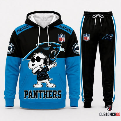 Carolina Panthers - Snoopy NFL 32-Team Fan Tracksuit Set — Hoodie & Jogger Pants