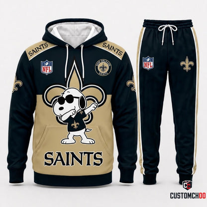New Orleans Saints - Snoopy NFL 32-Team Fan Tracksuit Set — Hoodie & Jogger Pants