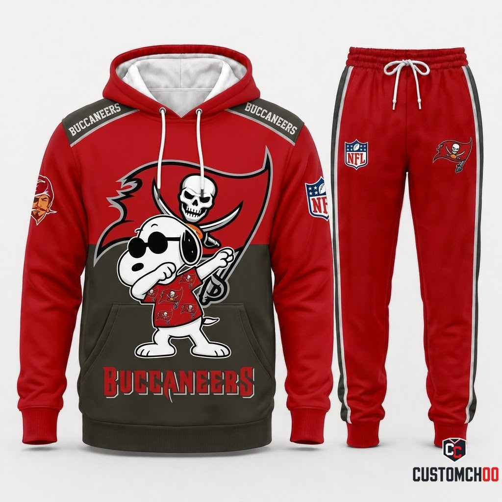 Tampa Bay Buccaneers - Snoopy NFL 32-Team Fan Tracksuit Set — Hoodie & Jogger Pants