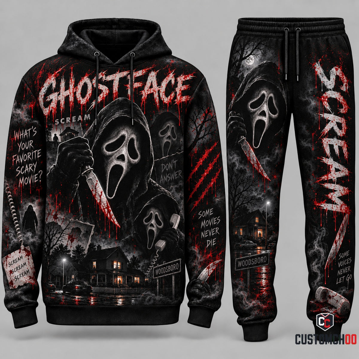 Limited Edition Scary Movie Fan Set — Hoodie & Sweatpants Horror Gift