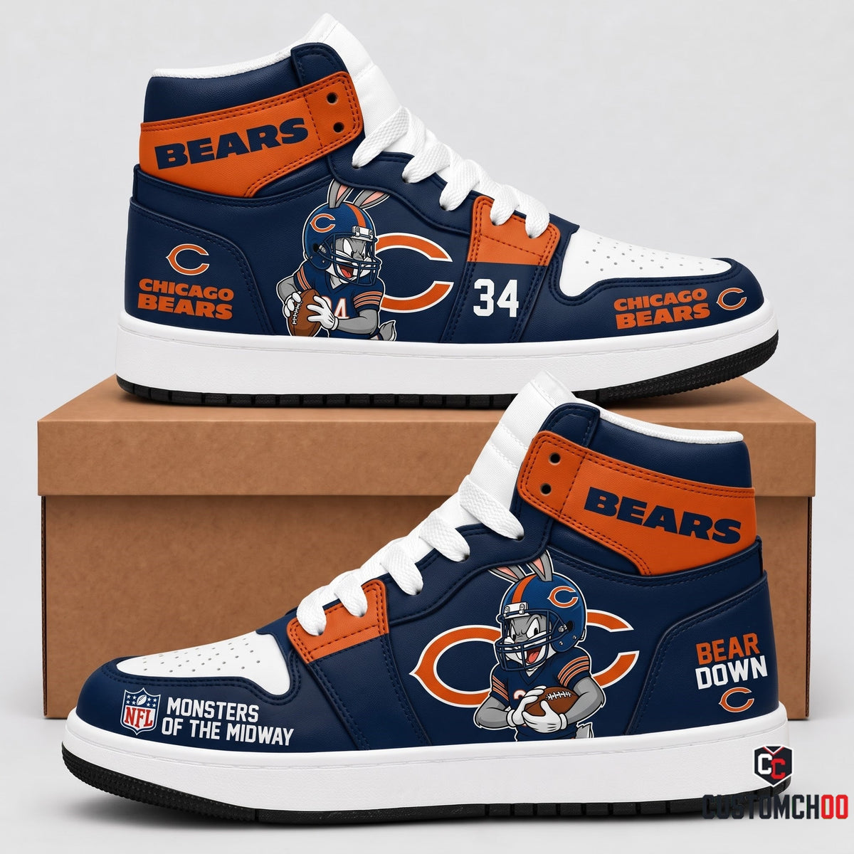 Bug Bunny NFL 32-Team Fan Sneakers | All 32 Football Teams Available