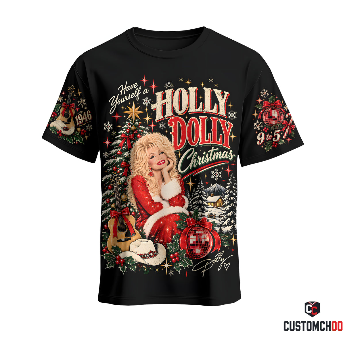Holly Dolly Christmas Shirt — Dolly Parton Holiday Graphic Tee