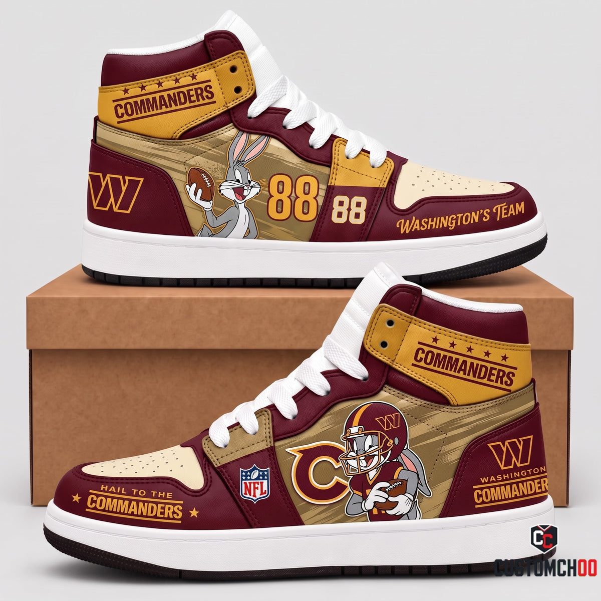 Bug Bunny NFL 32-Team Fan Sneakers | All 32 Football Teams Available