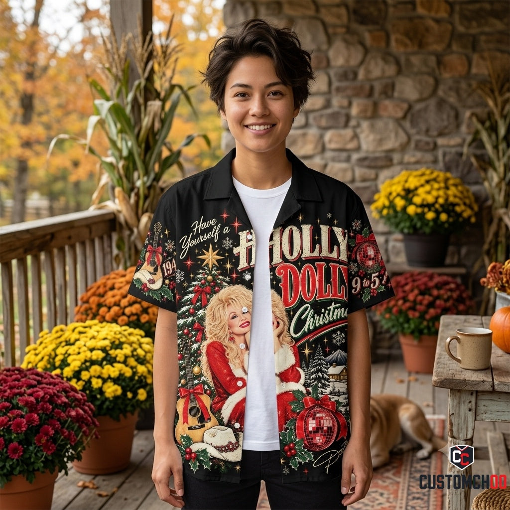 Holly Dolly Christmas Shirt — Dolly Parton Holiday Graphic Tee