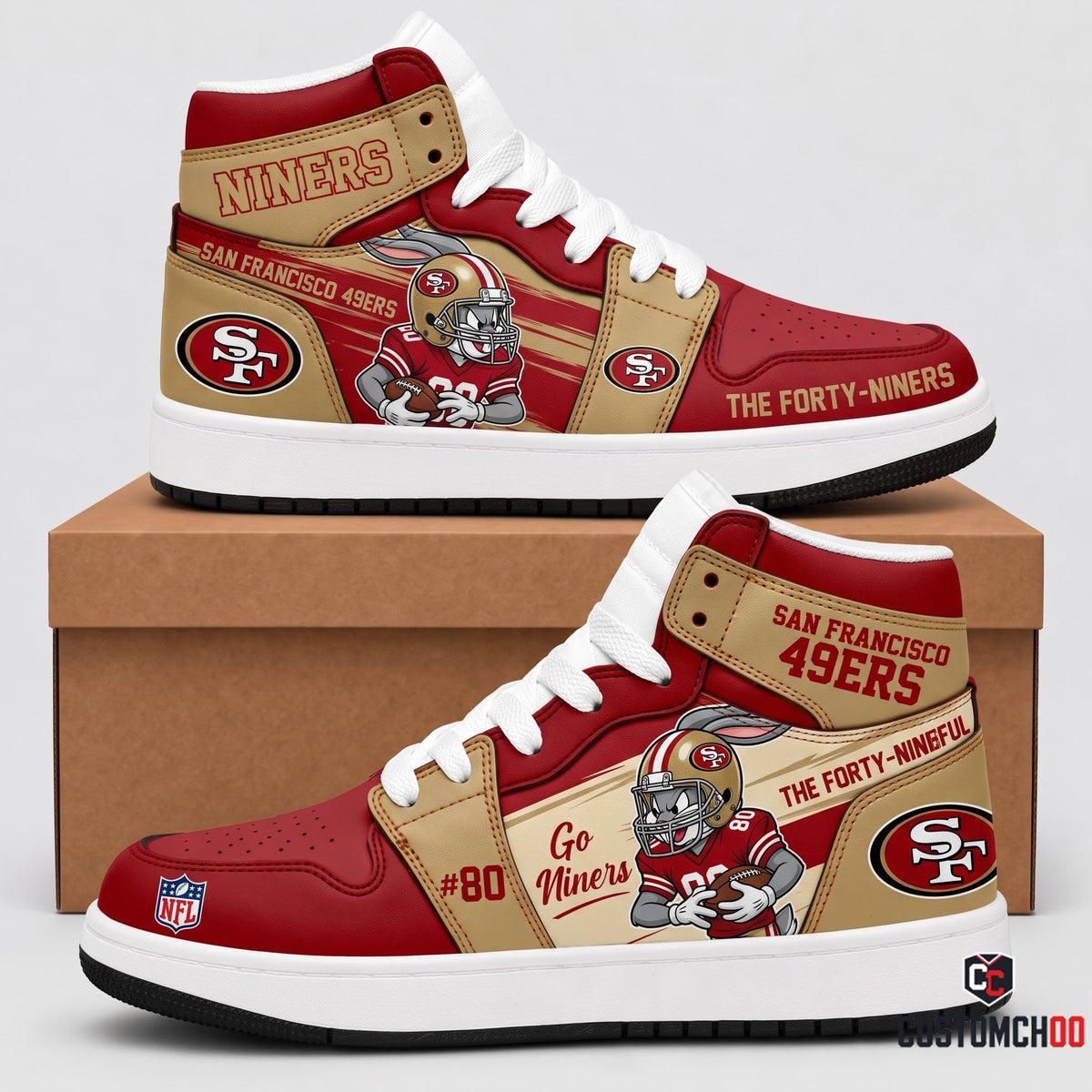 Bug Bunny NFL 32-Team Fan Sneakers | All 32 Football Teams Available