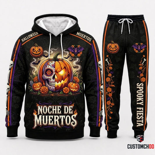 Jack Calavera - Dia de los Muertos x Halloween Spooky Fiesta Tracksuit Set - Hoodie & Jogger Pants (tracksuit hoodie and jogger pants set)
