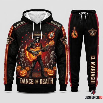 Mariachi Reaper - Dia de los Muertos x Halloween Spooky Fiesta Tracksuit Set - Hoodie & Jogger Pants (tracksuit hoodie and jogger pants set)