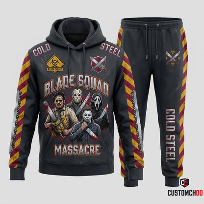 Blades & Chainsaws - Horror Slashers Squad All-Stars Tracksuit Set - Hoodie & Jogger Pants (horror slasher squad team tracksuit set)