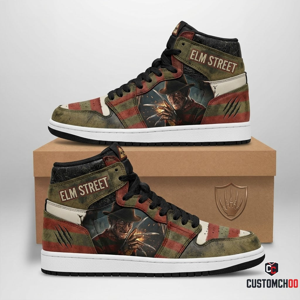 Freddy Krueger - Horror Slashers Solo Vintage Canvas High Top Sneakers (vintage horror slasher canvas high top sneakers)