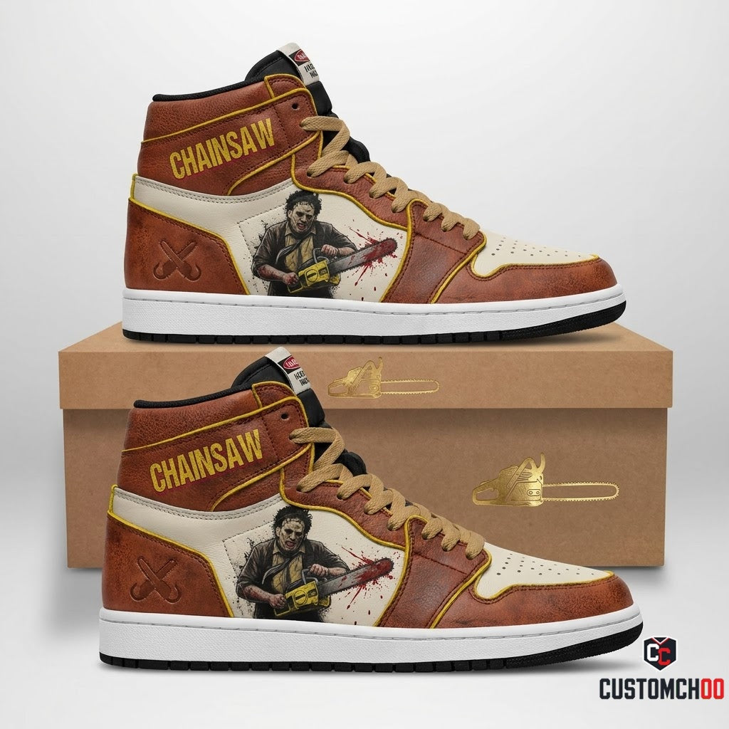 Leatherface - Horror Slashers Solo Vintage Canvas High Top Sneakers (vintage horror slasher canvas high top sneakers)