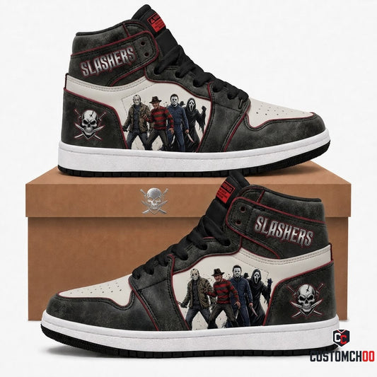 Classic Four - Horror Slashers Squad All-Stars Canvas High Top Sneakers (horror slasher squad team canvas high top sneakers)