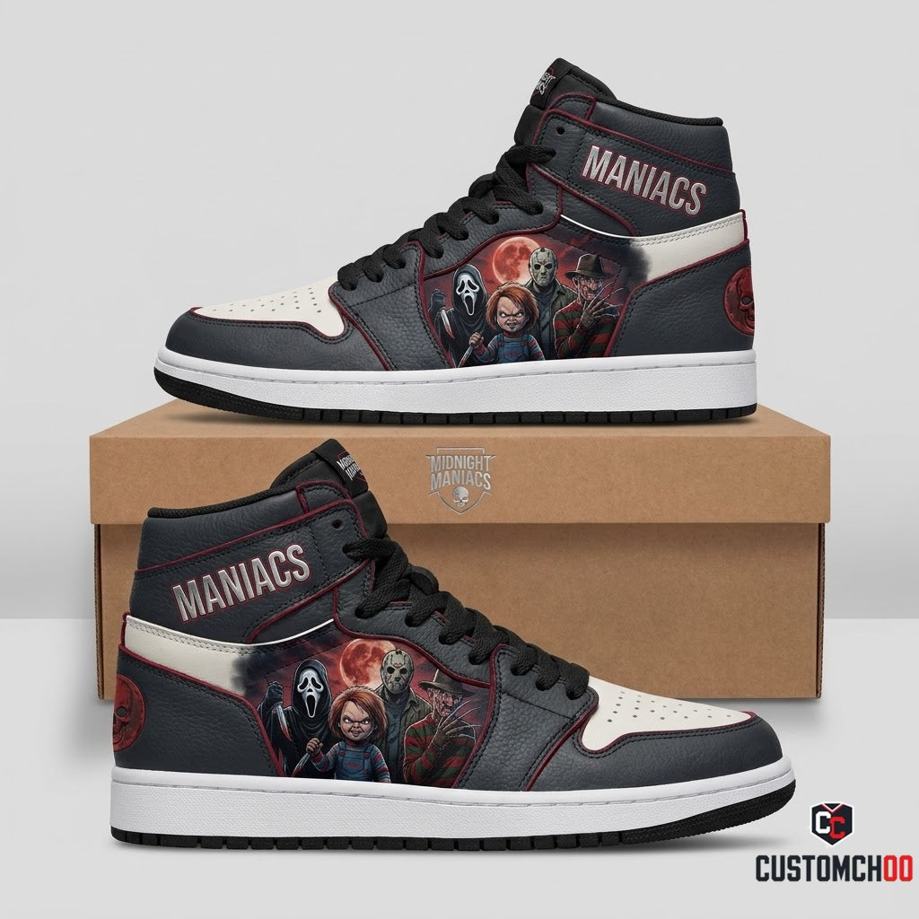 Midnight Maniacs - Horror Slashers Squad All-Stars Canvas High Top Sneakers (horror slasher squad team canvas high top sneakers)
