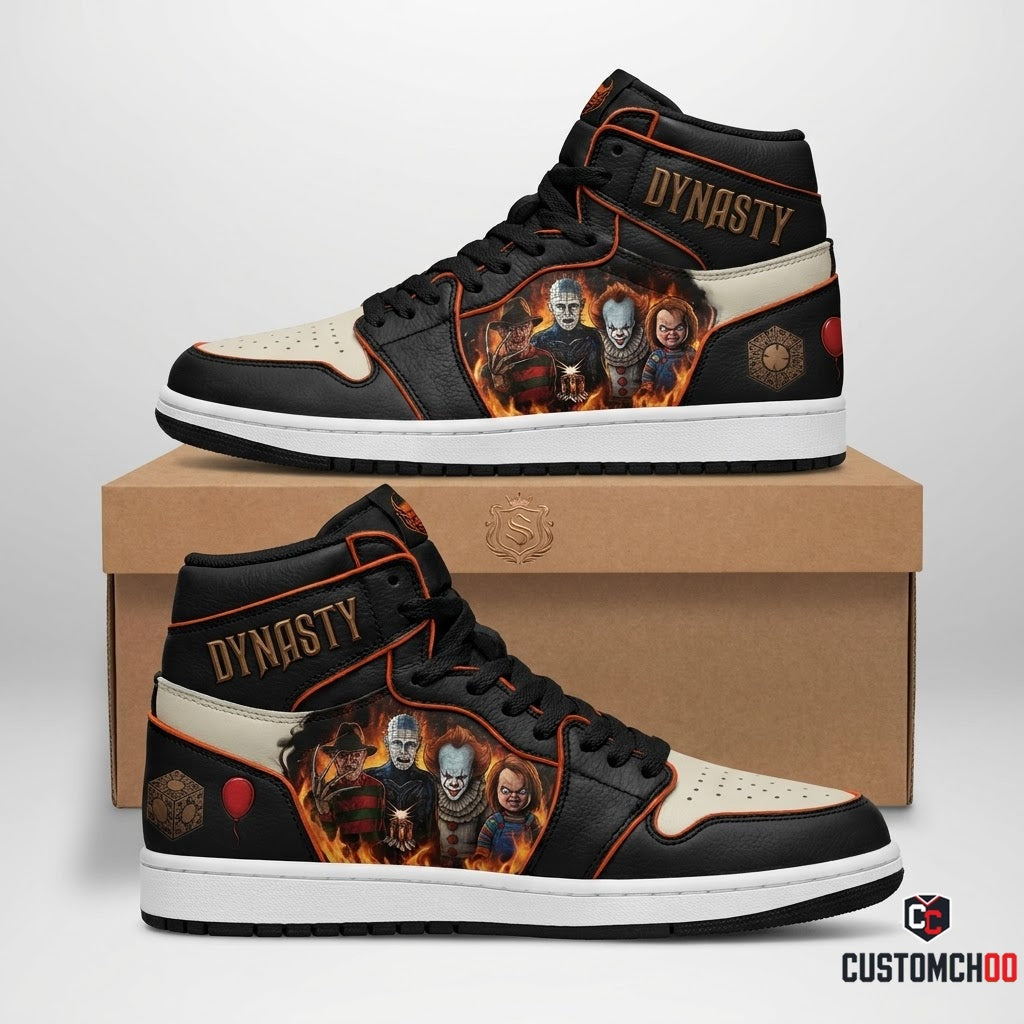Dark Dynasty - Horror Slashers Squad All-Stars Canvas High Top Sneakers (horror slasher squad team canvas high top sneakers)