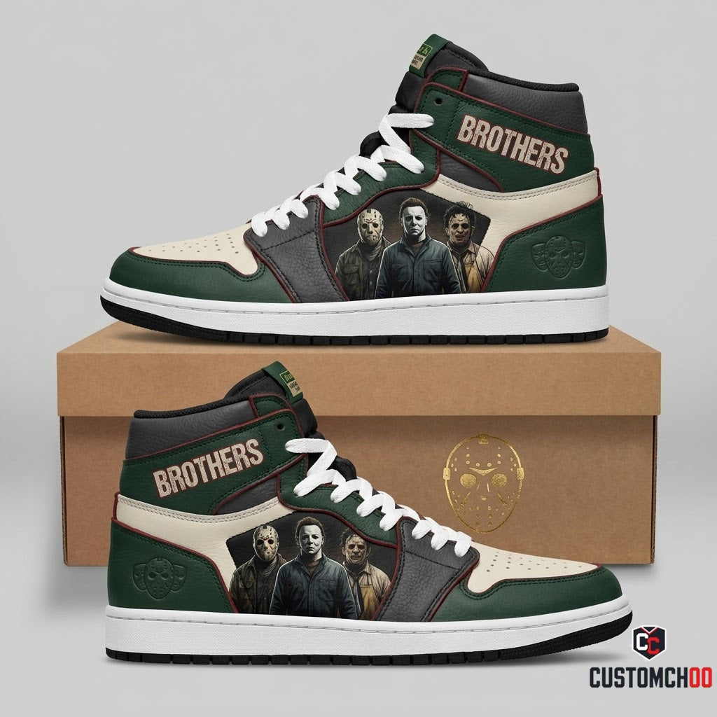 Blood Brothers - Horror Slashers Squad All-Stars Canvas High Top Sneakers (horror slasher squad team canvas high top sneakers)