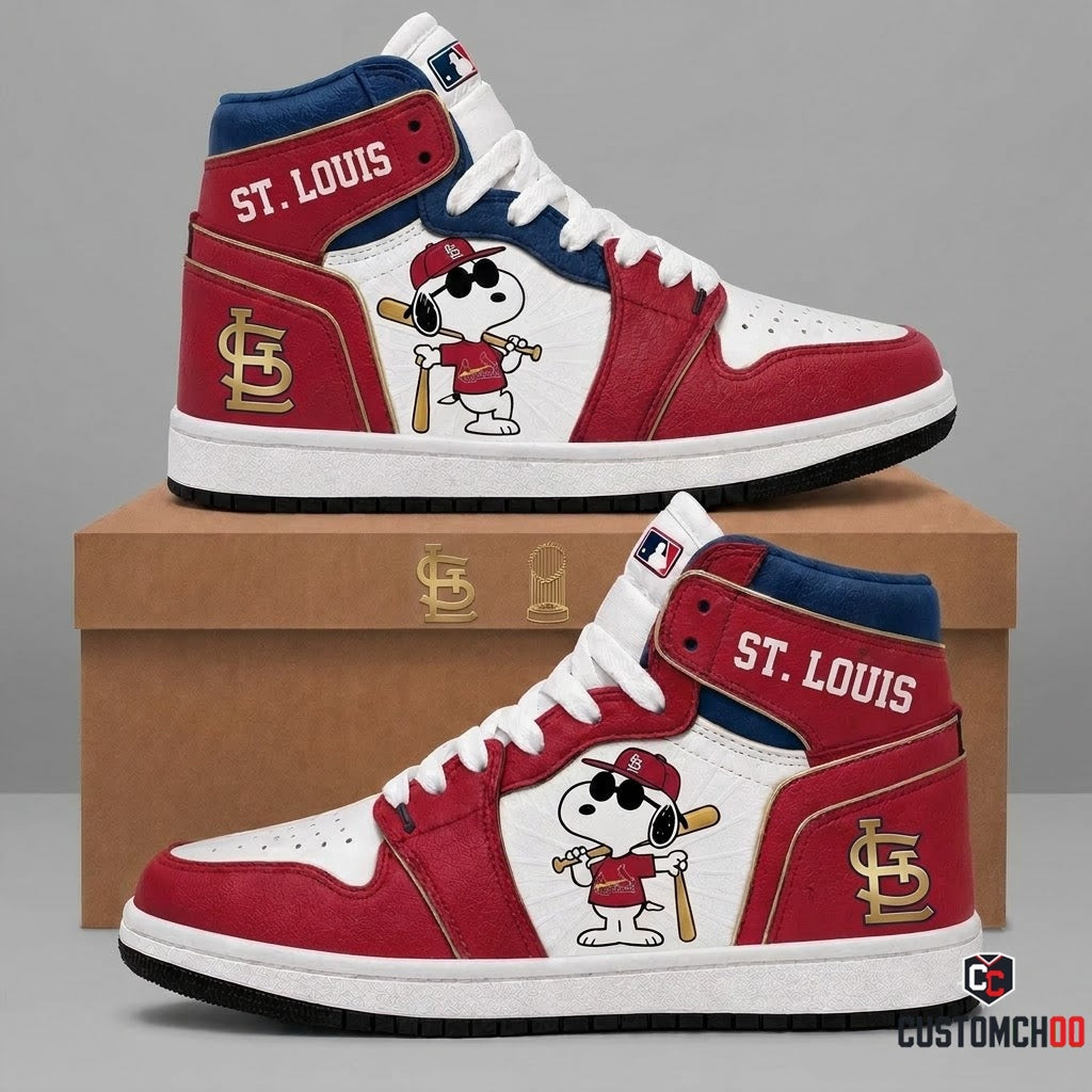 St. Louis Cardinals - Snoopy MLB 30-Team Fan Canvas High Top Sneakers (Snoopy baseball fan canvas high top sneakers)