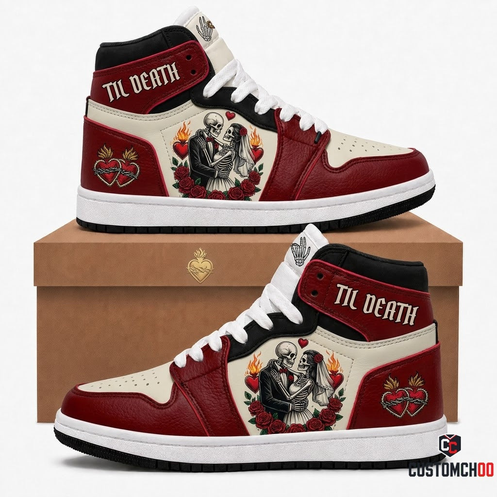 Amor Eterno 'Til Death - Día de los Muertos Authentic Heritage Canvas High Top Sneakers (high top canvas sneakers)