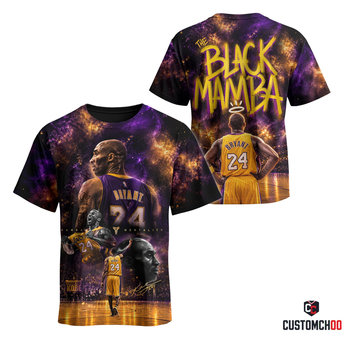 Limited Edition Black Mamba 24 Tribute Graphic Apparel â€” Hoodie, Zip Hoodie, Sweatshirt, Polo & T-Shirt