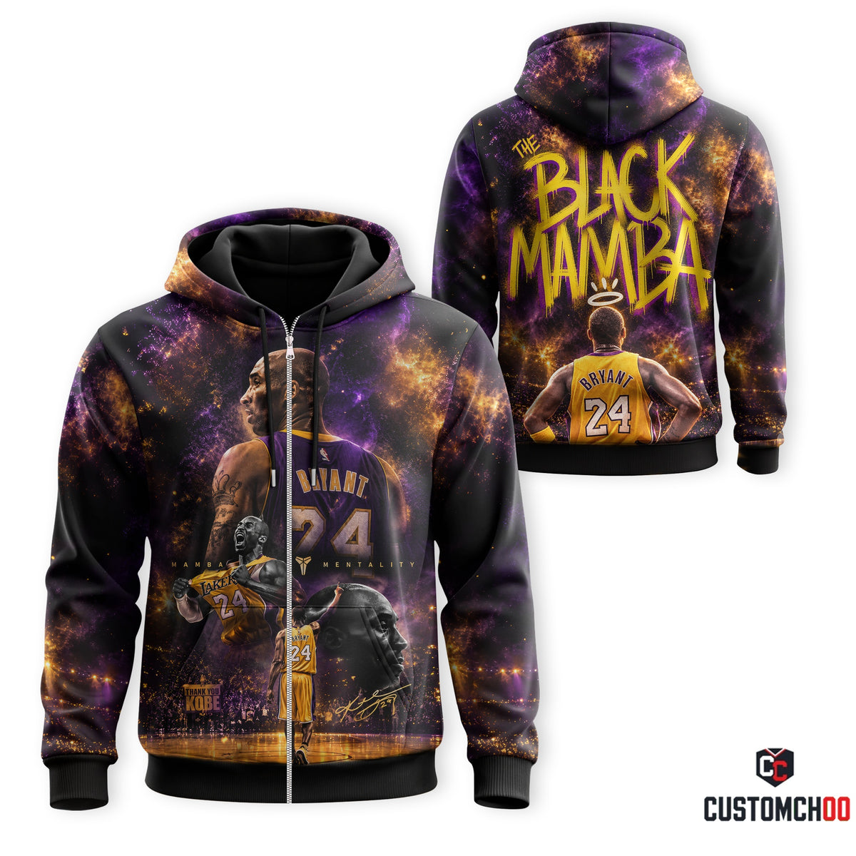 Limited Edition Black Mamba 24 Tribute Graphic Apparel â€” Hoodie, Zip Hoodie, Sweatshirt, Polo & T-Shirt