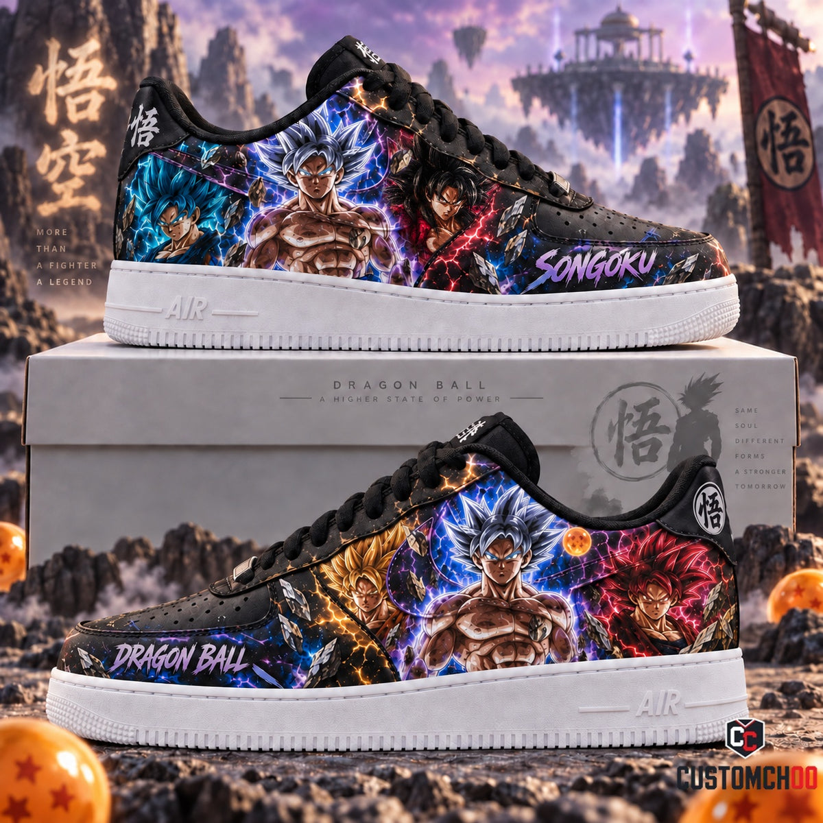 Multi-form Songoku Fan Shoes — Anime High & Low Sneaker Gift