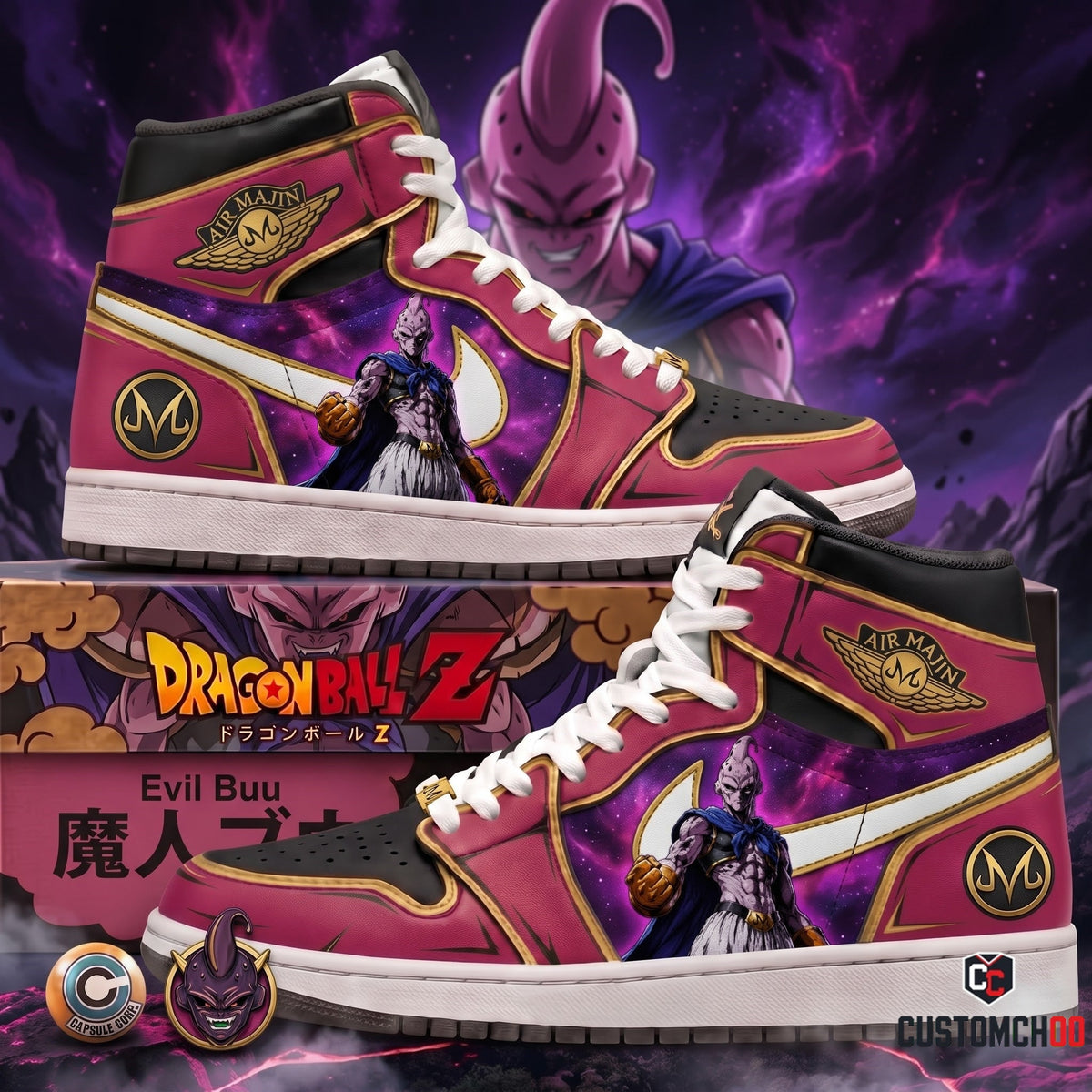 Limited Edition Majin Buu Fan Shoes — Anime High Top Sneaker Gift
