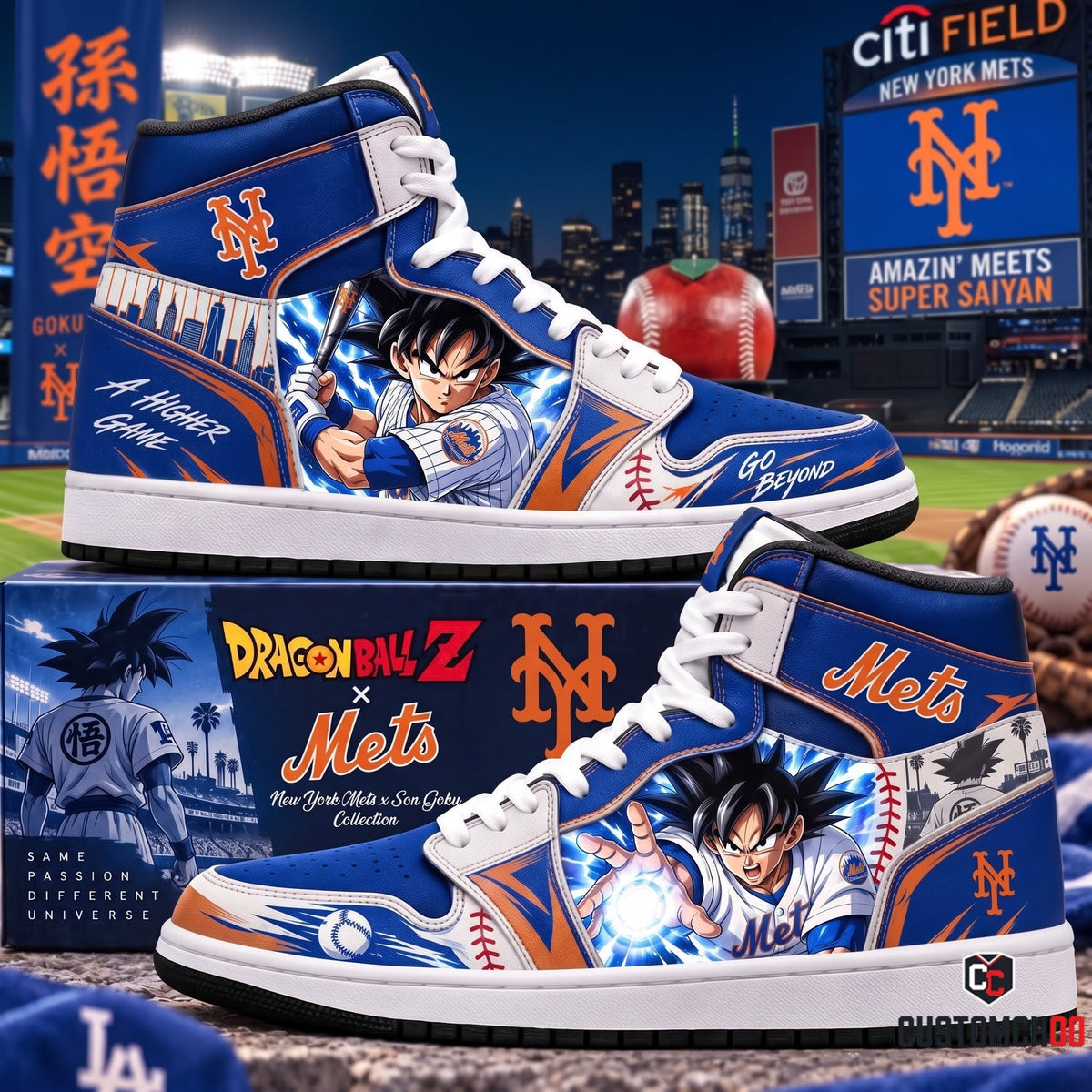 Son Goku x MLB Baseball Fan High Top Sneakers | All 30 Teams Available