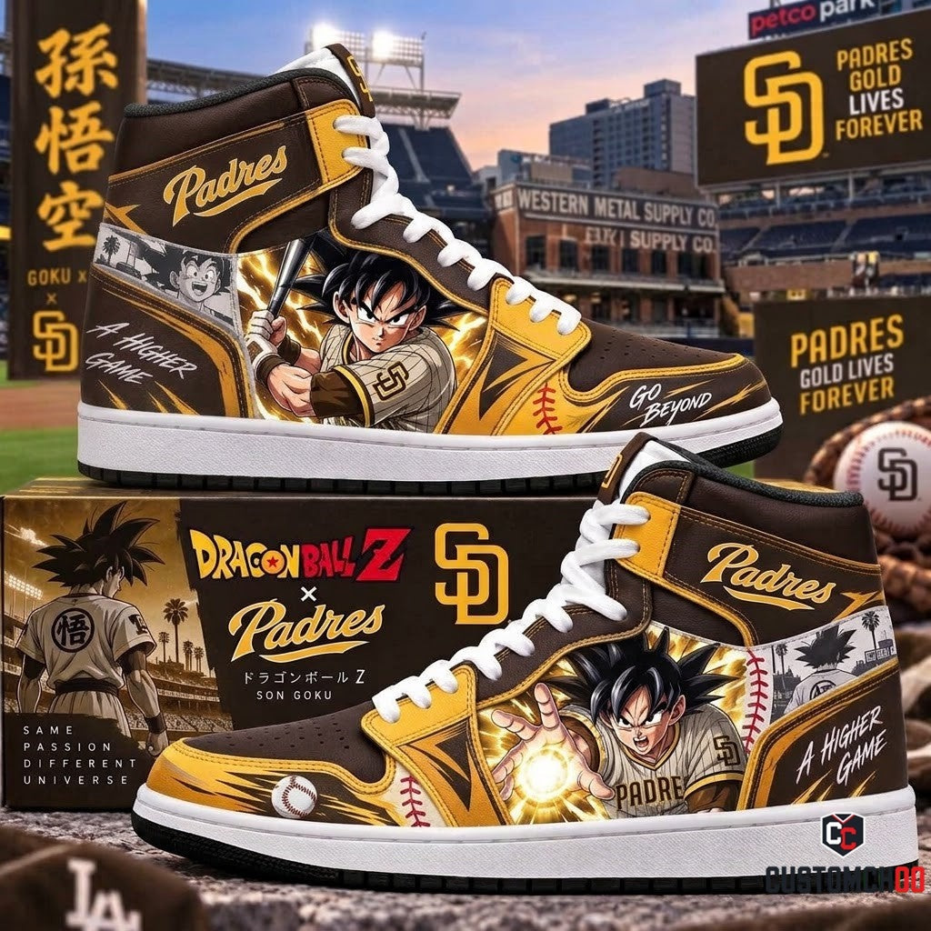 Son Goku x MLB Baseball Fan High Top Sneakers | All 30 Teams Available
