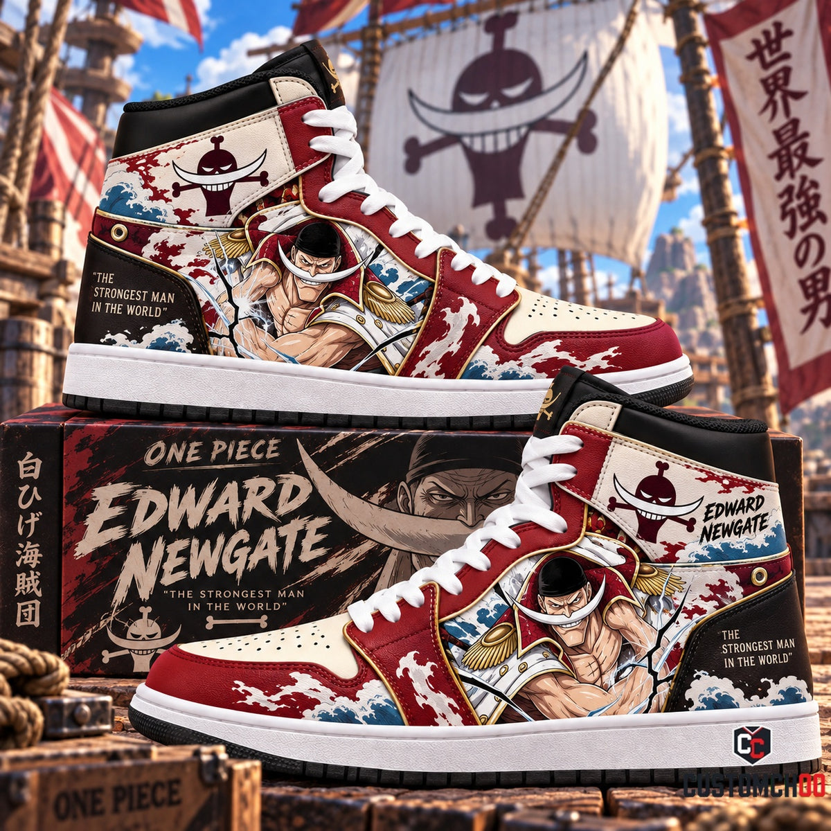 Limited Edition Edward Newgate Fan Shoes — Anime High Top Sneaker Gift