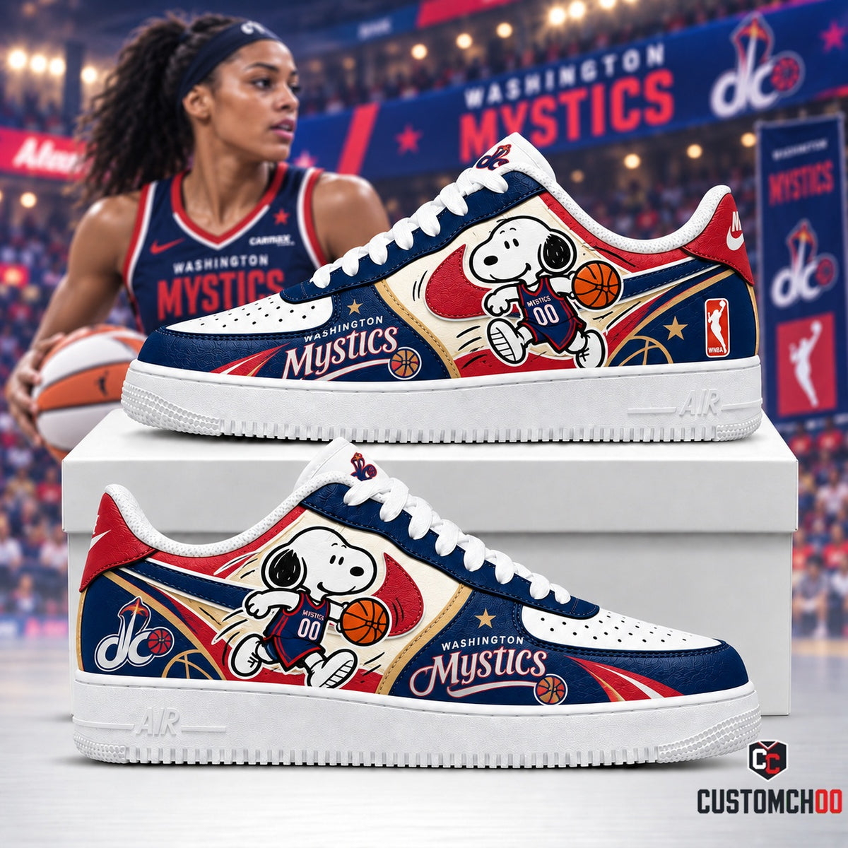 Beagle Dog - Women’s Basketball Fan Sneakers | All 15 WNBA Teams Available -Ver2