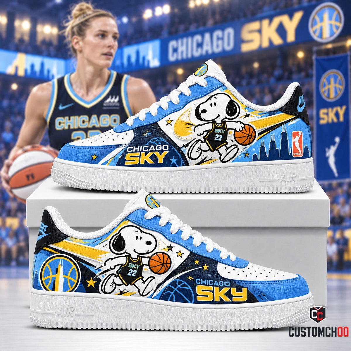 Beagle Dog - Women’s Basketball Fan Sneakers | All 15 WNBA Teams Available -Ver2