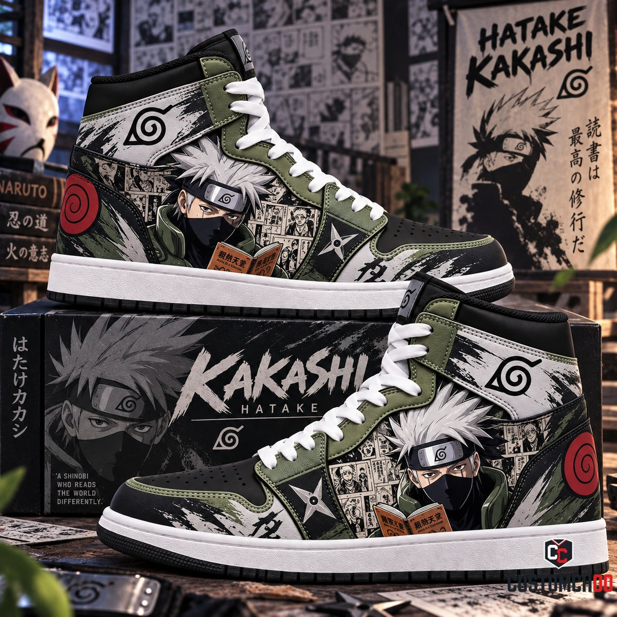 Hatake Kakashi High Top Sneakers — Naruto Inspired Fan Shoes