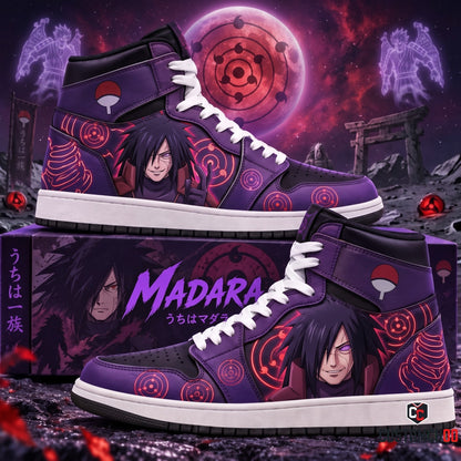 Uchiha Madara High Top Sneakers — Naruto Inspired Fan Shoes