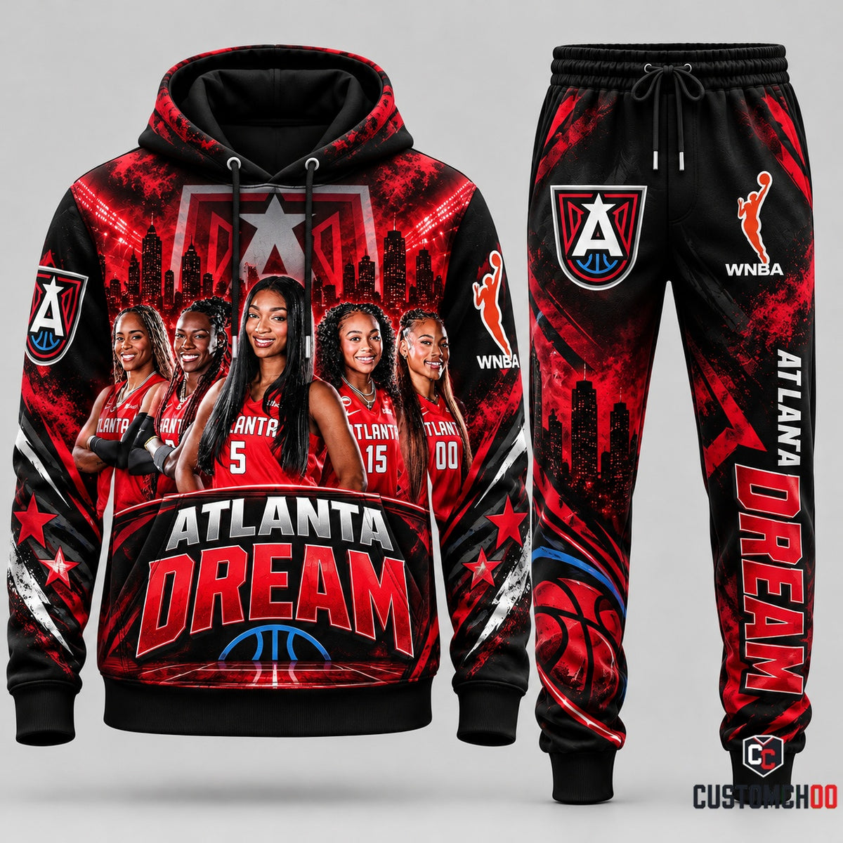 Atlanta Dream women's basketball hoodie and sweatpants fan set - Style 01