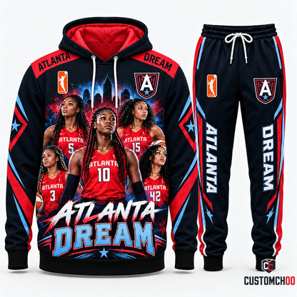 Atlanta Dream women's basketball hoodie and sweatpants fan set - Style 08