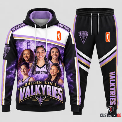 Golden State Valkyries women's basketball hoodie and sweatpants fan set - Style 02