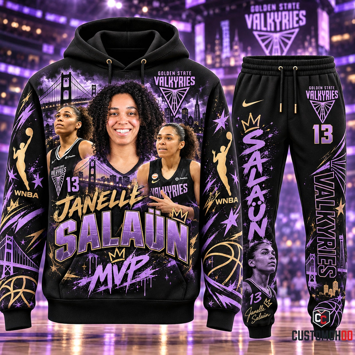 MVP Golden State Valkyries Women’s Basketball Fan Set — Hoodie & Sweatpants | WNBA Champions