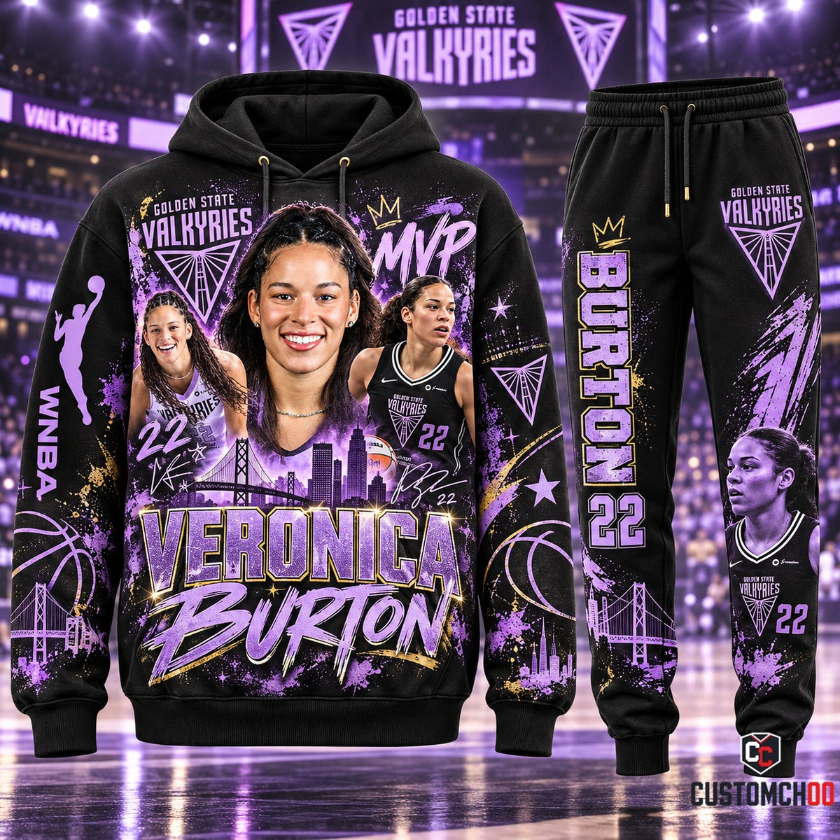 MVP Golden State Valkyries Women’s Basketball Fan Set — Hoodie & Sweatpants | WNBA Champions
