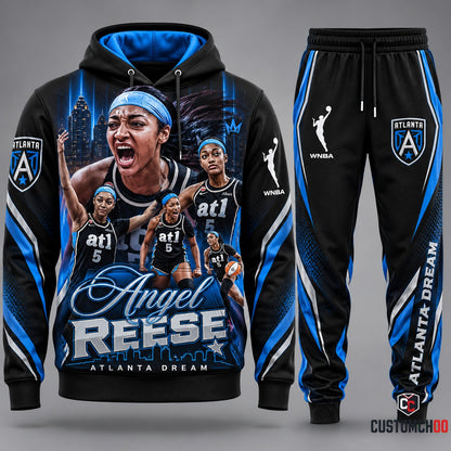 Atlanta Dream Angel Reese hoodie and sweatpants fan set - Style 02
