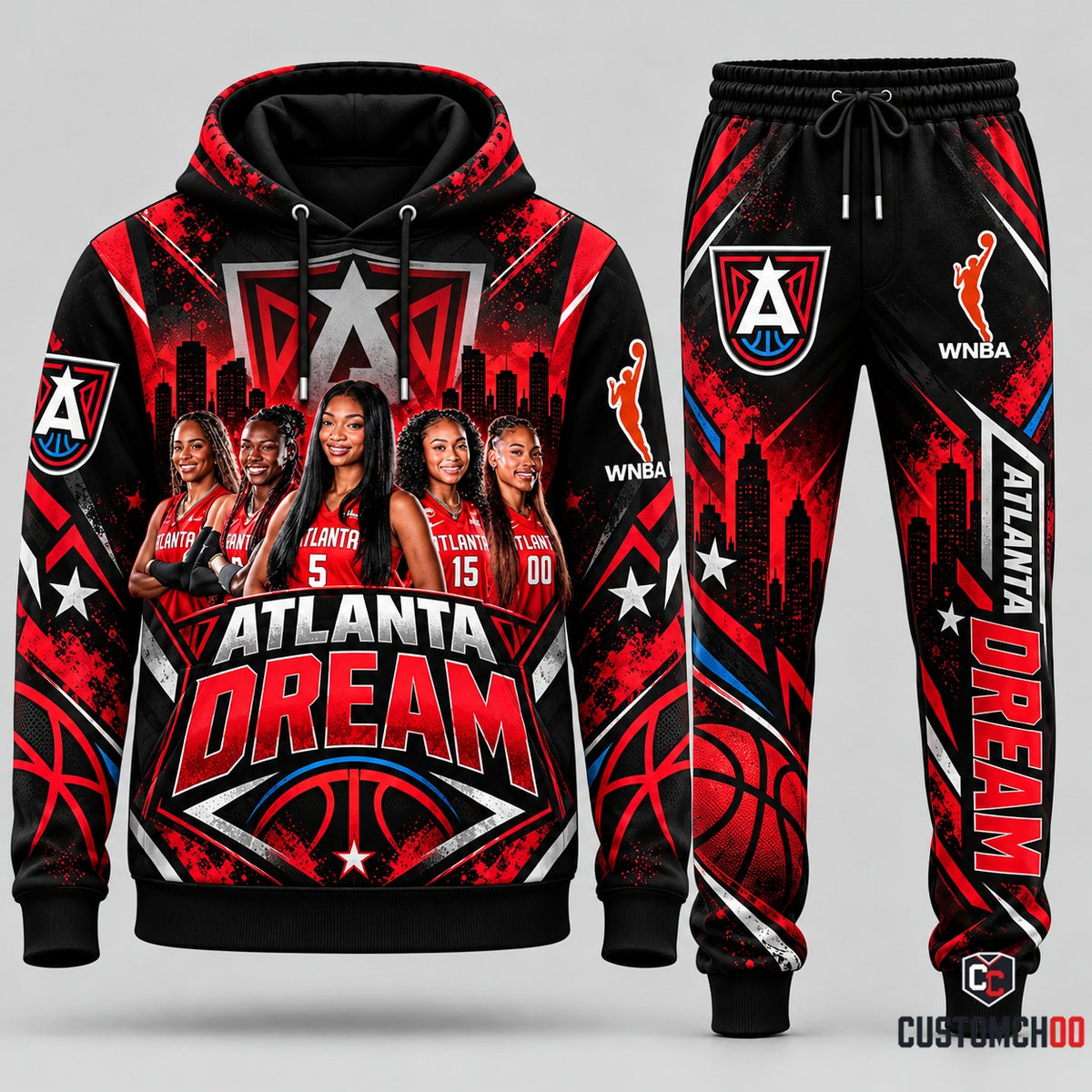 Atlanta Dream Angel Reese hoodie and sweatpants fan set - Style 07