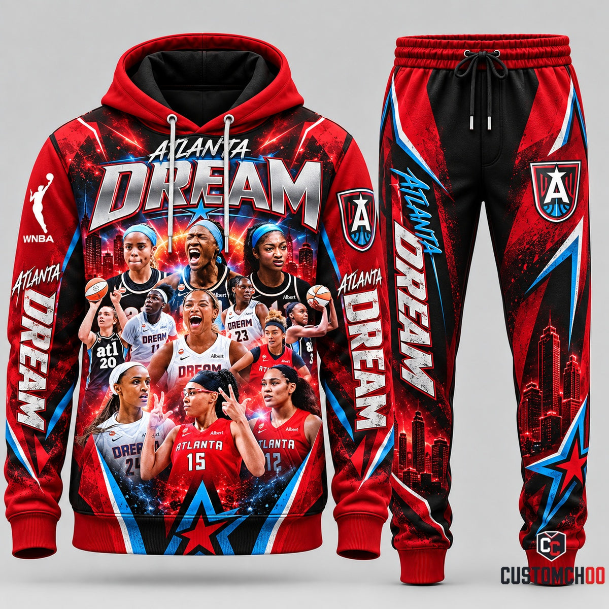 Atlanta Dream Angel Reese hoodie and sweatpants fan set - Style 09