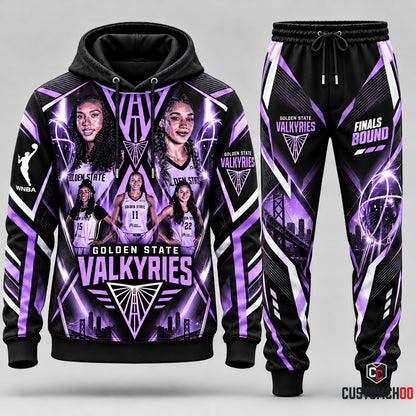 Golden State Valkyries Champions hoodie and sweatpants fan set - Style 07