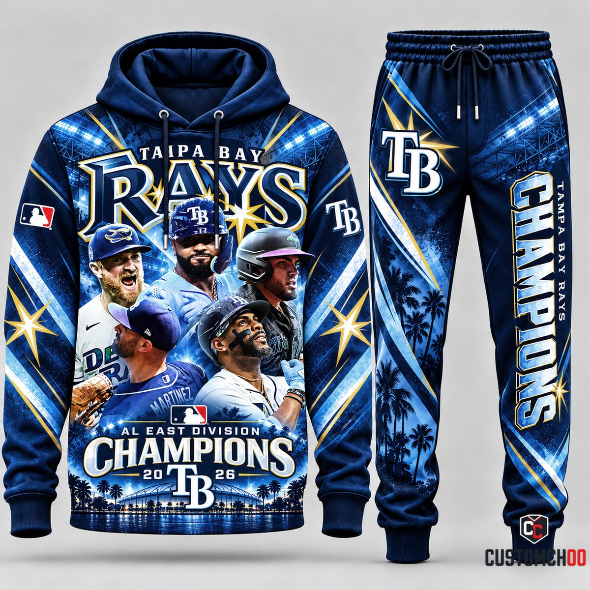 Tampa Bay Rays Baseball hoodie and sweatpants fan set - Style 02