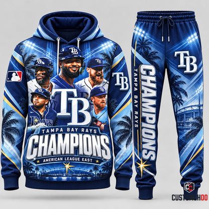 Tampa Bay Rays Baseball hoodie and sweatpants fan set - Style 03