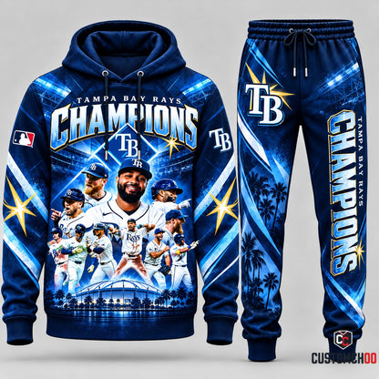 Tampa Bay Rays Baseball hoodie and sweatpants fan set - Style 04