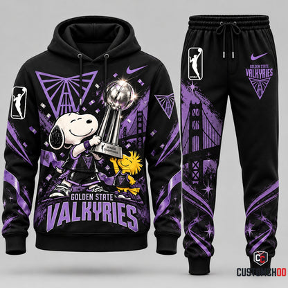 Golden State Valkyries snoopy-inspired hoodie and sweatpants tracksuit – Style 03 - Valkyries Champions with Snoopy