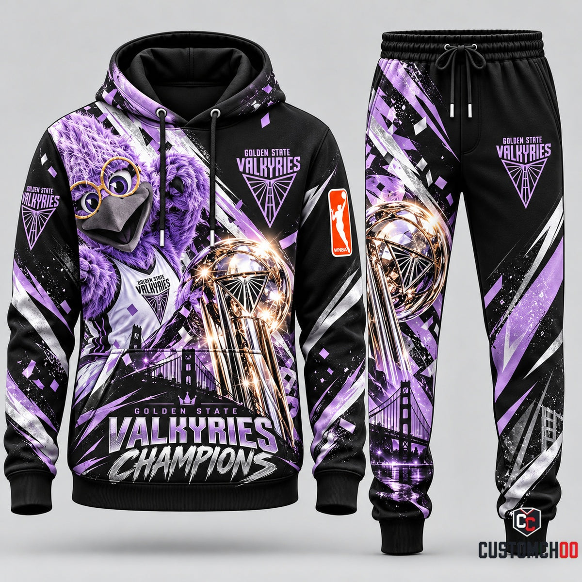 Golden State Valkyries 2026 WNBA basketball hoodie and sweatpants tracksuit – Style 04 - Valkyries Champions Design 4