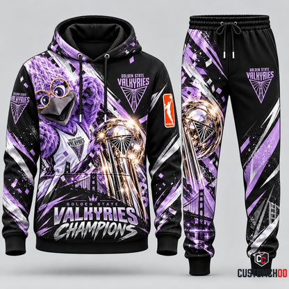 Golden State Valkyries 2026 WNBA basketball hoodie and sweatpants tracksuit – Style 04 - Valkyries Champions Design 4